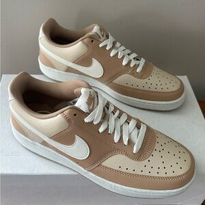 Nike Men's Court Vision Low Top Sneakers Color Tan/ Light Khaki Shoes Size  8